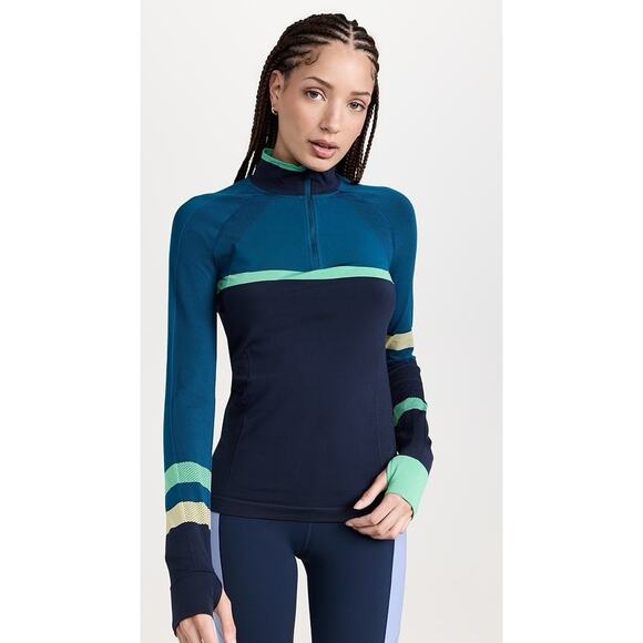 SWEATY BETTY Size XS US 4 ATHLETE SEAMLESS HALF ZIP LONG SLEEVE RUNNING TOP EUC - Picture 1 of 11